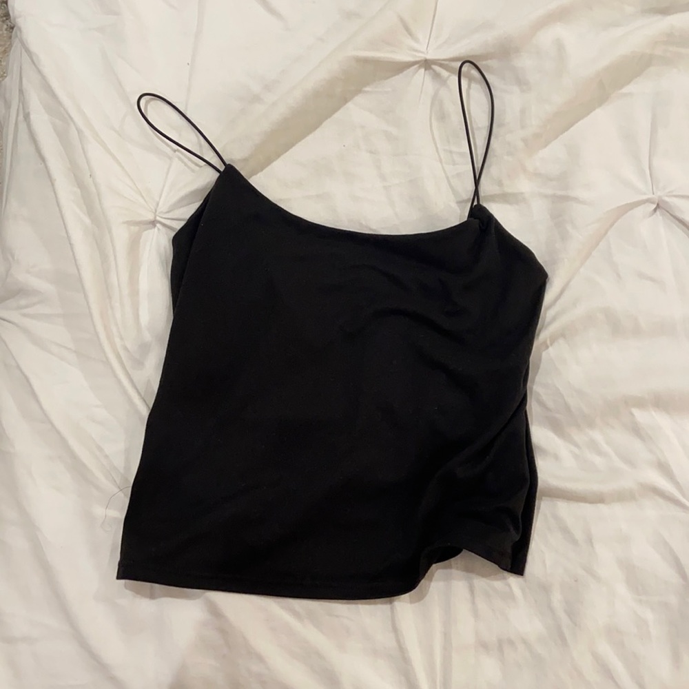 black cropped tank top size small
